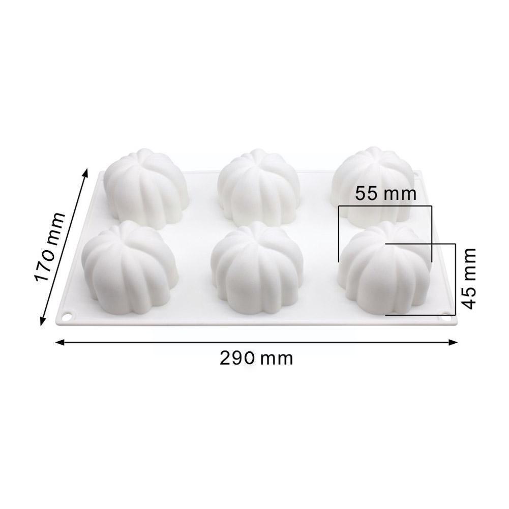 6 Pumpkin Silicone Cake Mold For Chocolate Ice Cream Decorating Pudding Dessert Tools Bakeware Baking Silicone Cake Molds For Baking 3D Pumpkin Silicone Mold For Party