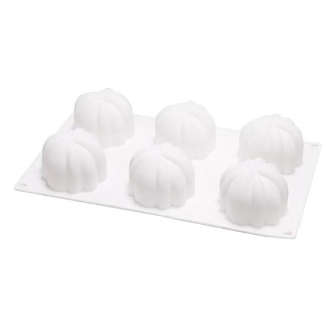 6 Pumpkin Silicone Cake Mold For Chocolate Ice Cream Decorating Pudding Dessert Tools Bakeware Baking Silicone Cake Molds For Baking 3D Pumpkin Silicone Mold For Party