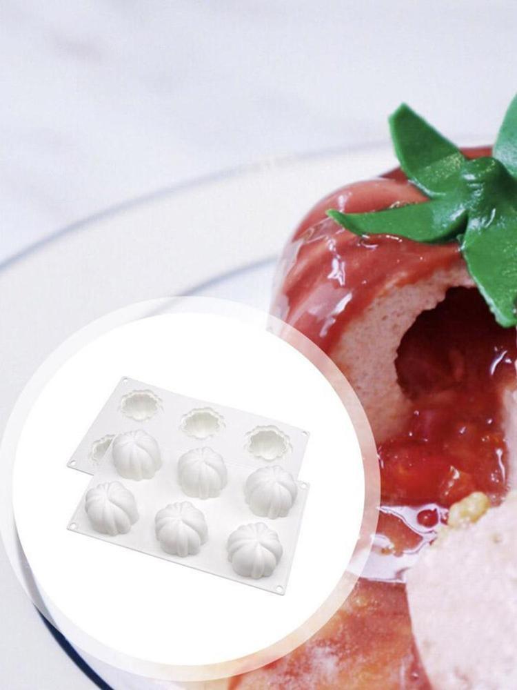 6 Pumpkin Silicone Cake Mold For Chocolate Ice Cream Decorating Pudding Dessert Tools Bakeware Baking Silicone Cake Molds For Baking 3D Pumpkin Silicone Mold For Party