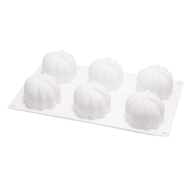 6 Pumpkin Silicone Cake Mold For Chocolate Ice Cream Decorating Pudding Dessert Tools Bakeware Baking Silicone Cake Molds For Baking 3D Pumpkin Silicone Mold For Party