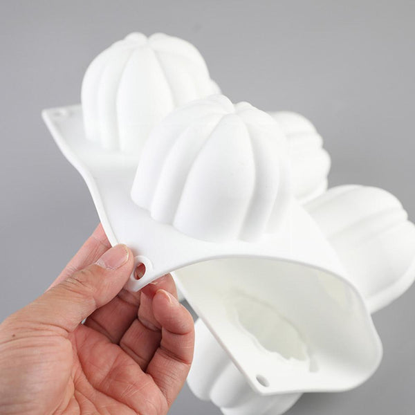 6 Pumpkin Silicone Cake Mold For Chocolate Ice Cream Decorating Pudding Dessert Tools Bakeware Baking Silicone Cake Molds For Baking 3D Pumpkin Silicone Mold For Party