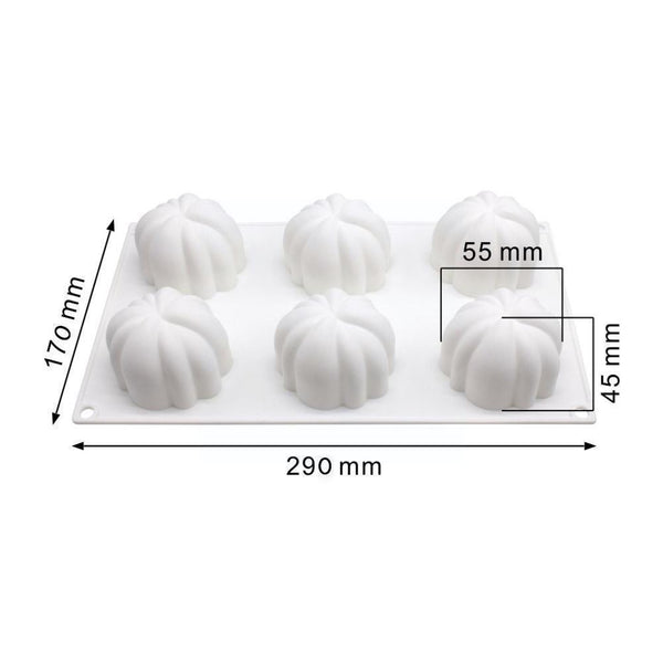 6 Pumpkin Silicone Cake Mold For Chocolate Ice Cream Decorating Pudding Dessert Tools Bakeware Baking Silicone Cake Molds For Baking 3D Pumpkin Silicone Mold For Party