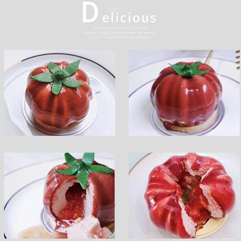 6 Pumpkin Silicone Cake Mold For Chocolate Ice Cream Decorating Pudding Dessert Tools Bakeware Baking Silicone Cake Molds For Baking 3D Pumpkin Silicone Mold For Party