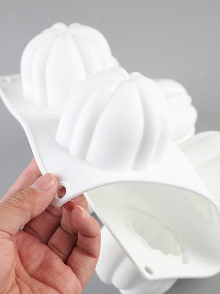 6 Pumpkin Silicone Cake Mold For Chocolate Ice Cream Decorating Pudding Dessert Tools Bakeware Baking Silicone Cake Molds For Baking 3D Pumpkin Silicone Mold For Party