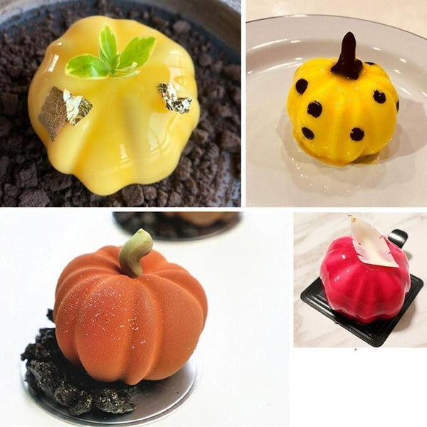 6 Pumpkin Silicone Cake Mold For Chocolate Ice Cream Decorating Pudding Dessert Tools Bakeware Baking Silicone Cake Molds For Baking 3D Pumpkin Silicone Mold For Party