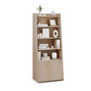 6-Tier Bookcase Freestanding Ladder Bookshelf with 2 Adjustable Shelves and Flip Up Door