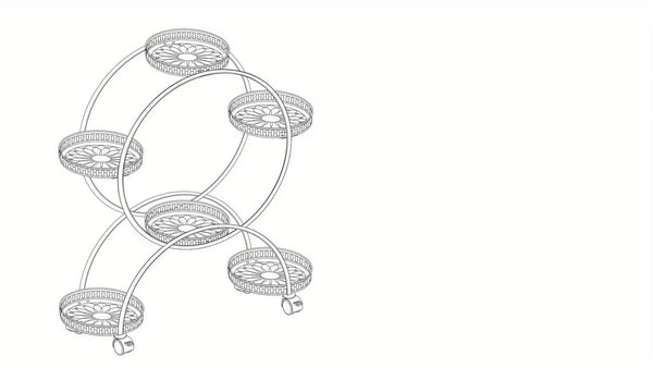 6-Tier Metal Plant Stand Garden Cart with Wheels for Patio and Balcony
