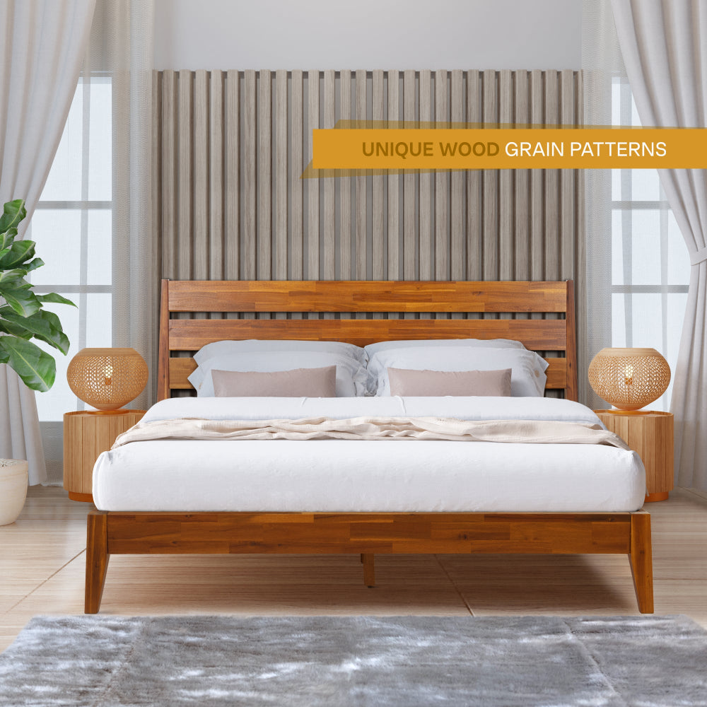 Acacia Emery Deluxe Wood Platform Bed Frame
