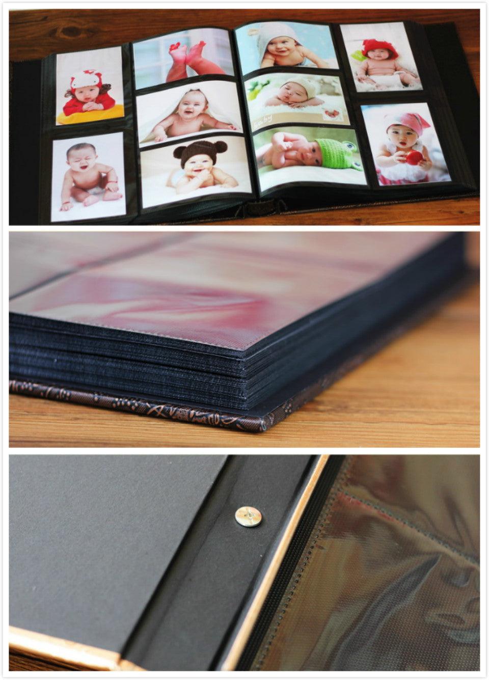 600 Pockets 6 Inch Interleaf Type Big High Capacity Photo Album PU Leather Photo Albums Handmade DIY Commemorative Family Flower Memo Scrapbook Paper Baby Family Scrapbook Albums