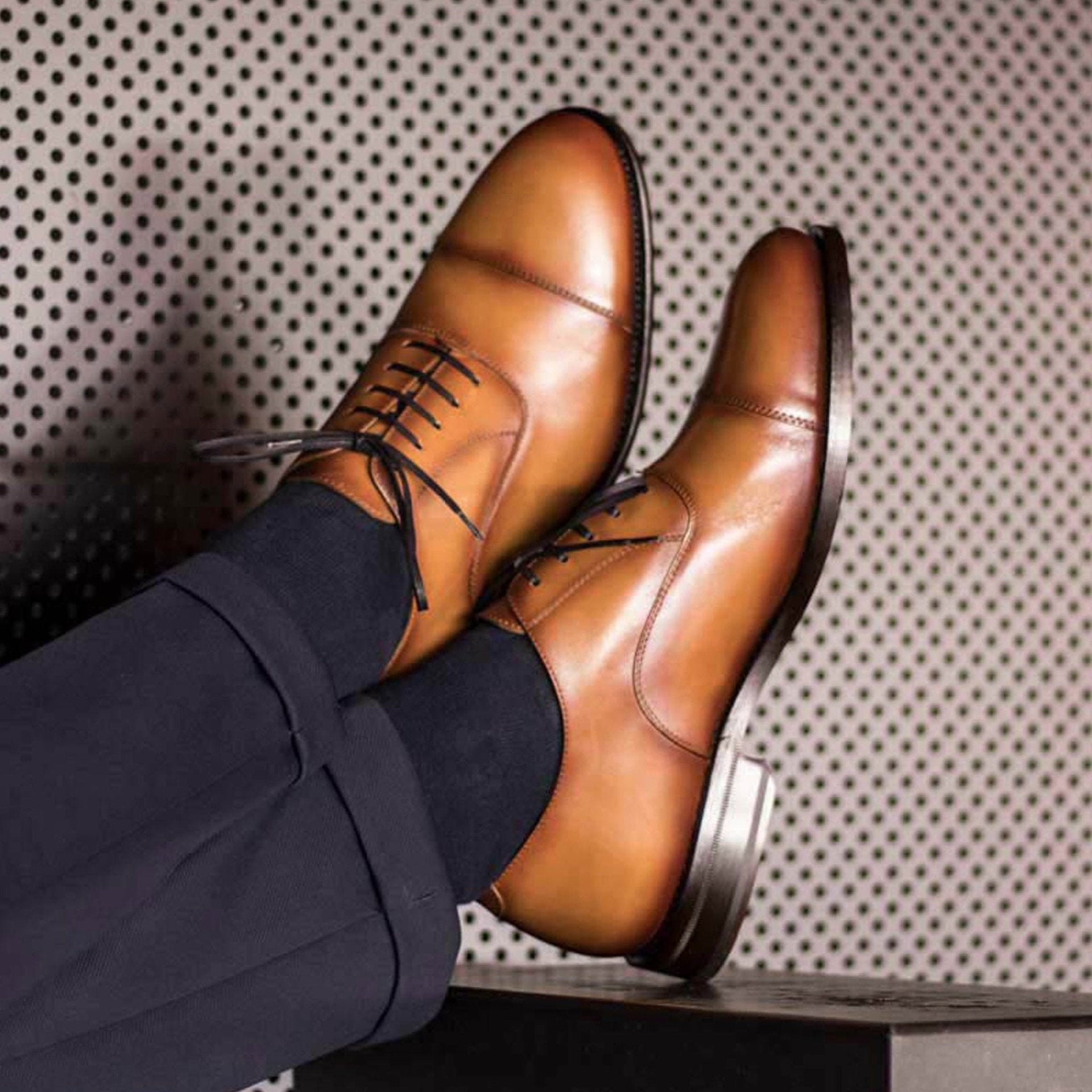 Ganza - Classic Genuine leather oxford office dress shoes for men