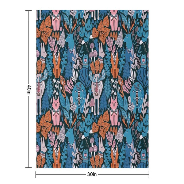 Animals of Canada. Forest, Plants, Mountains, Mushrooms Throw Blanket
