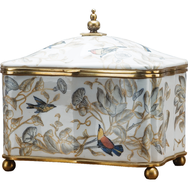 Porcelain Hinged Box/Tureen With Bronze Accent - Tessa
