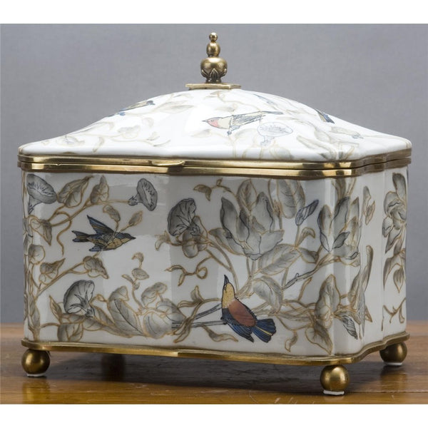 Porcelain Hinged Box/Tureen With Bronze Accent - Tessa