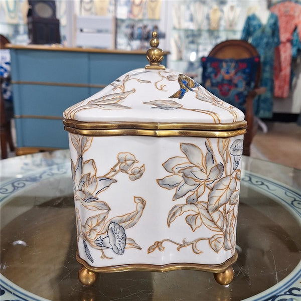 Porcelain Hinged Box/Tureen With Bronze Accent - Tessa
