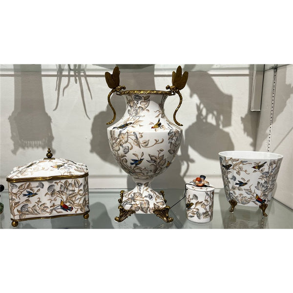 Porcelain Hinged Box/Tureen With Bronze Accent - Tessa