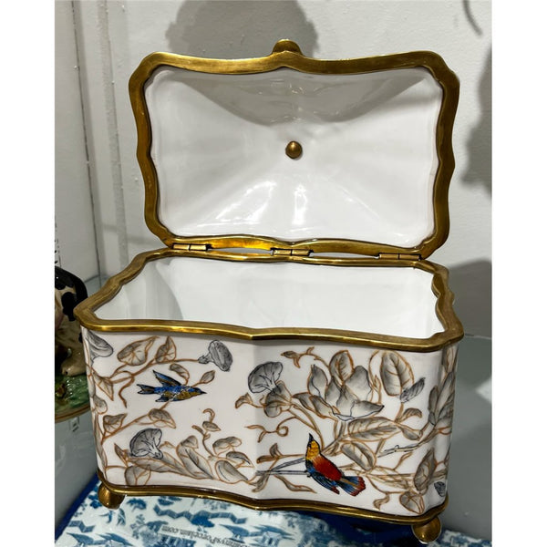 Porcelain Hinged Box/Tureen With Bronze Accent - Tessa