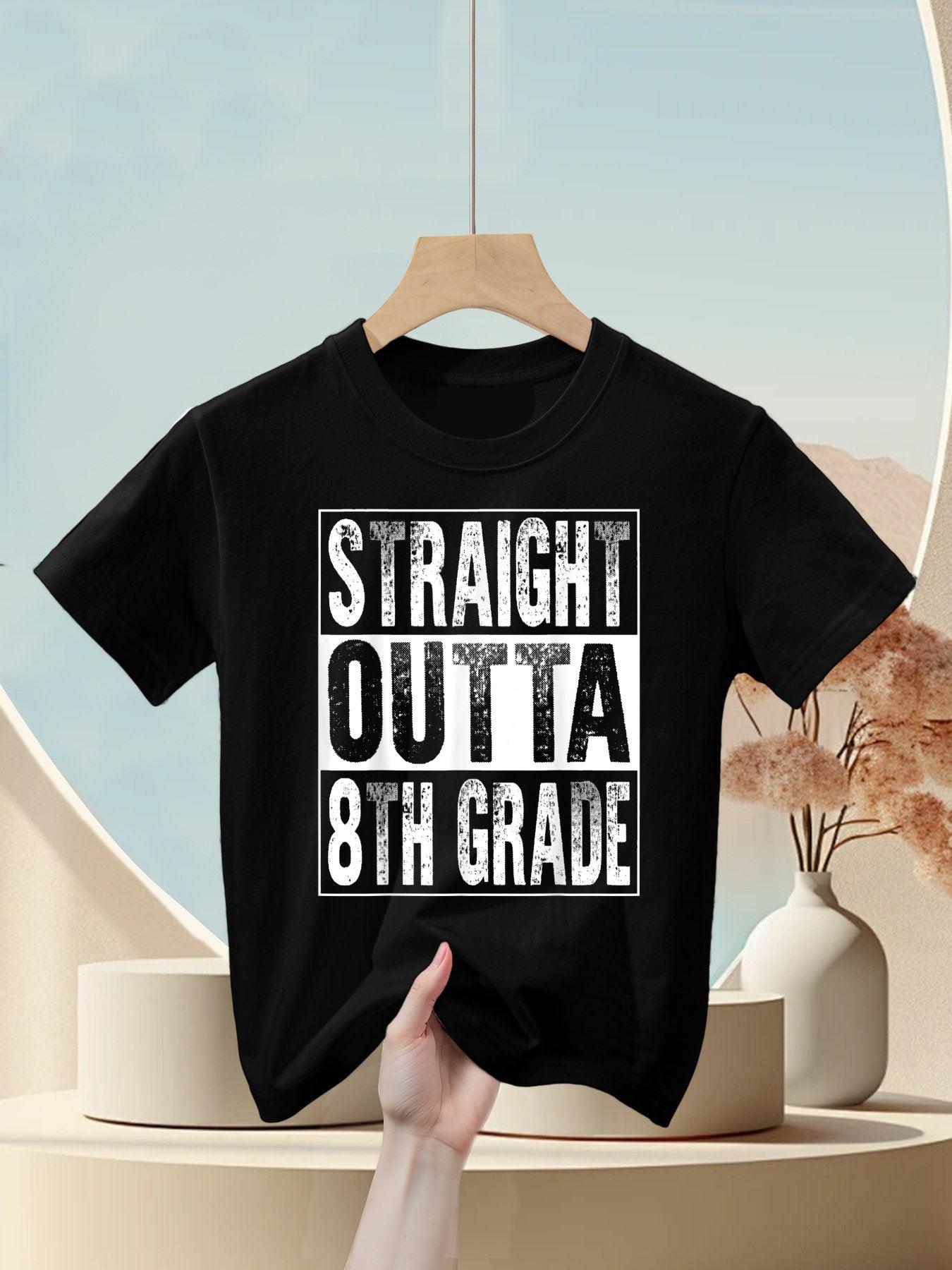 Straight Outta 8th Grade Graduate Eighth Grade Graduation Kids T-Shirt