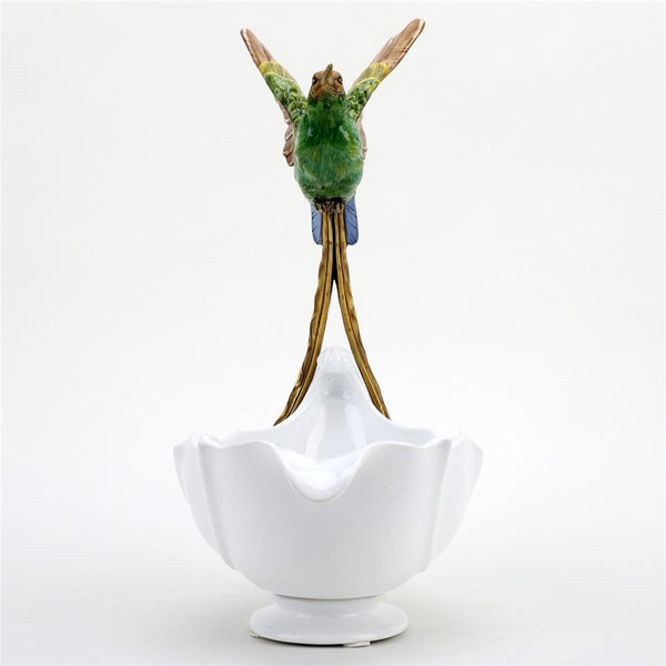 Porcelain - Ormolu  Blue Green Hummingbird With Dish