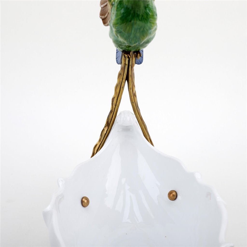 Porcelain - Ormolu  Blue Green Hummingbird With Dish