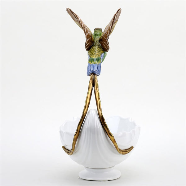 Porcelain - Ormolu  Blue Green Hummingbird With Dish