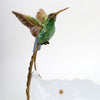 Porcelain - Ormolu  Blue Green Hummingbird With Dish