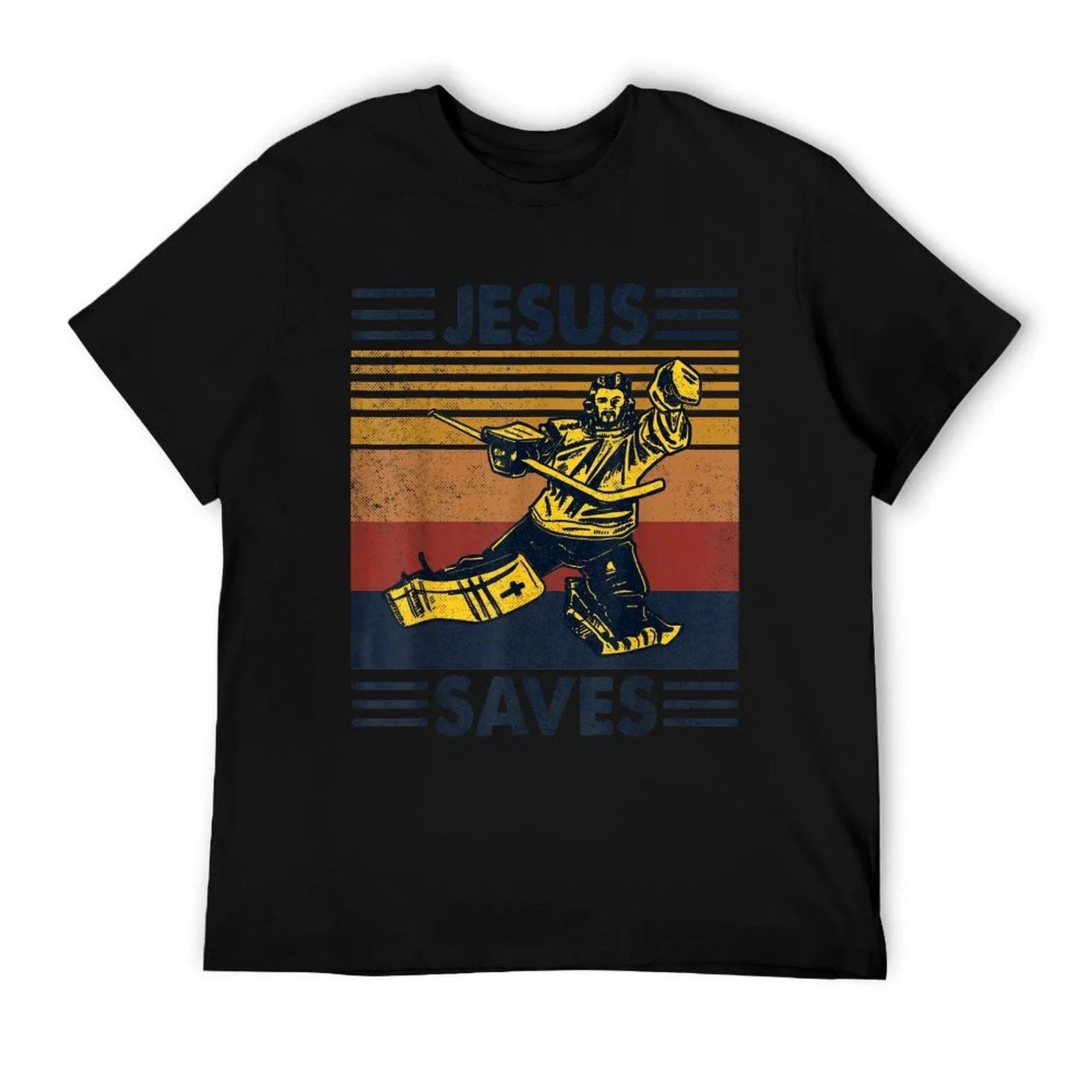 Jesus Saves Ice Hockey Goalie Sport Religious Christian Gift T-Shirt