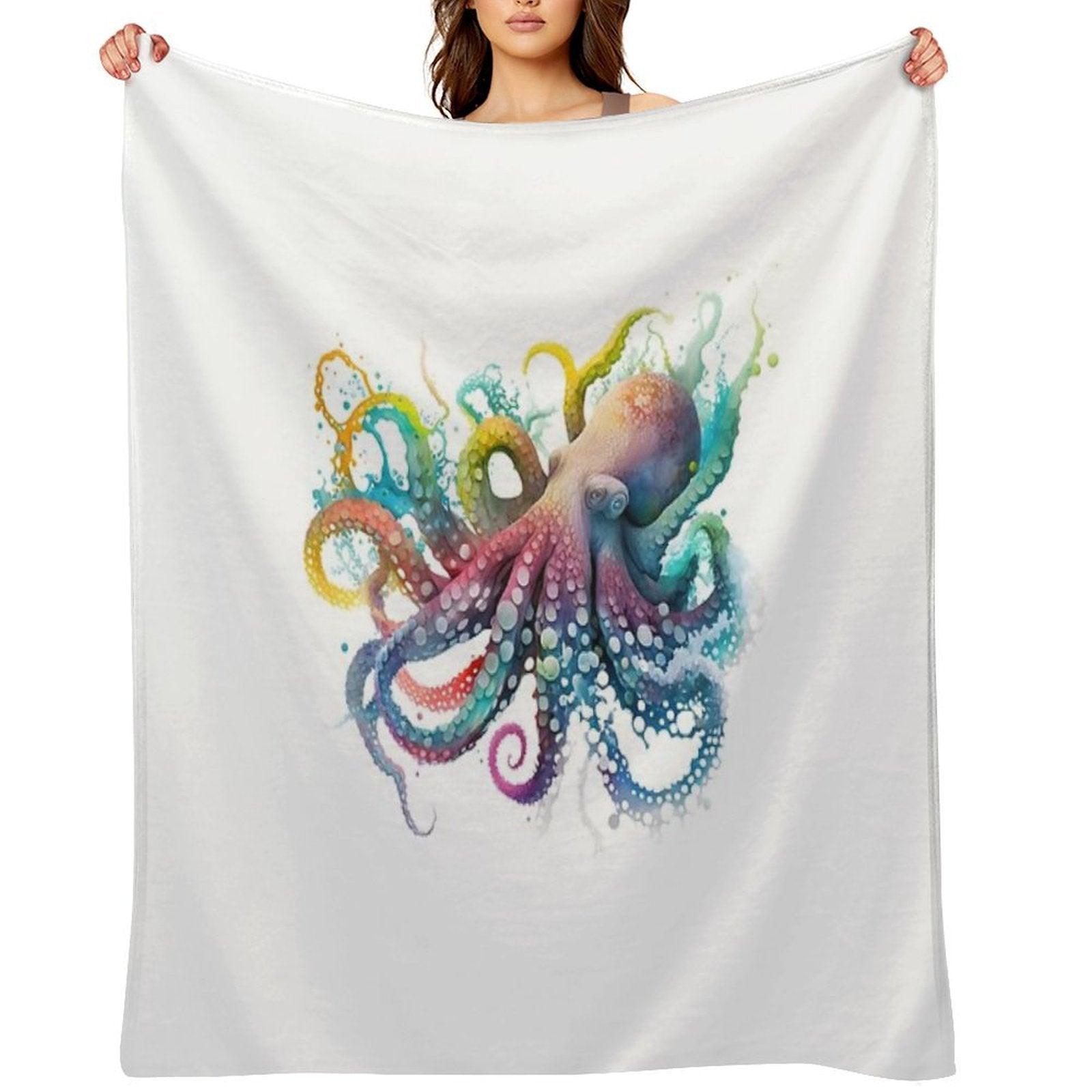 Colorful Octopus Throw Blanket