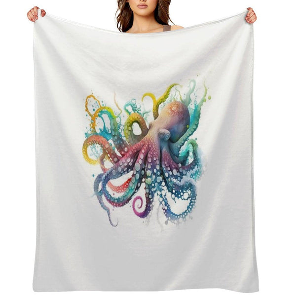 Colorful Octopus Throw Blanket
