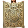 Baroque Orange Brown Greek Key Meander Durable Throw Blanket