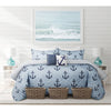 Woven Microfiber Ptd Quilt Bedding Set 3 Piece King Blue Anchors