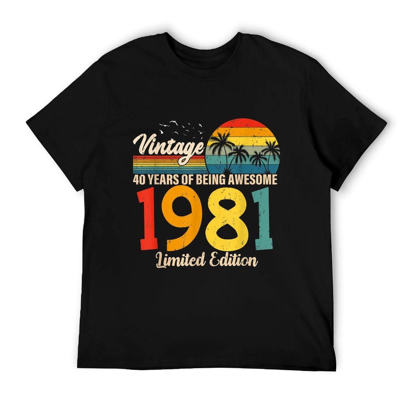 Vintage 1981 40th Birthday 40 Years Old Gift Men Women  Affordable Price T-Shirt
