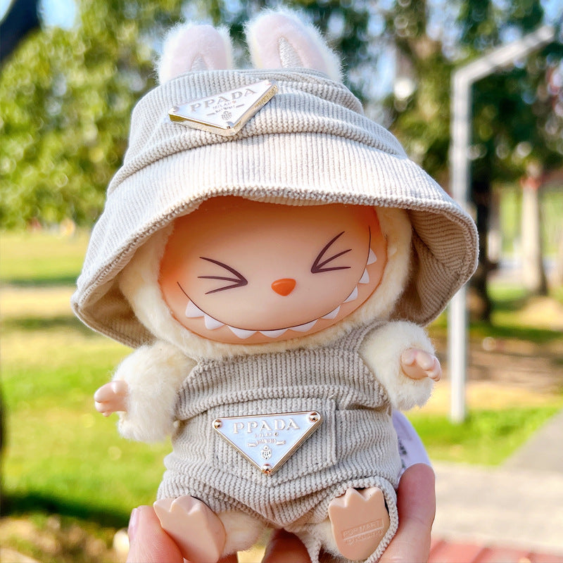 [Clothes Only]  corduroy For Labubu Doll Clothing Set Hat 17cm Clothes Shoes Doll DIY Accessories Training Sitting Party Games Toys Gifts
