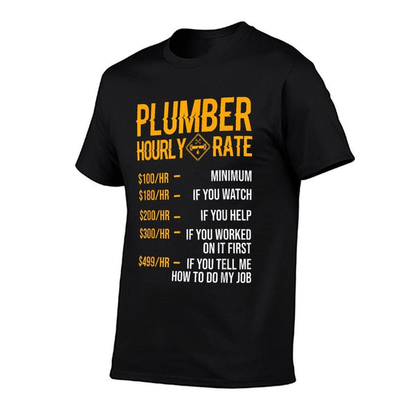 Funny Plumber Men's - Plumber Hourly Rate T-Shirt
