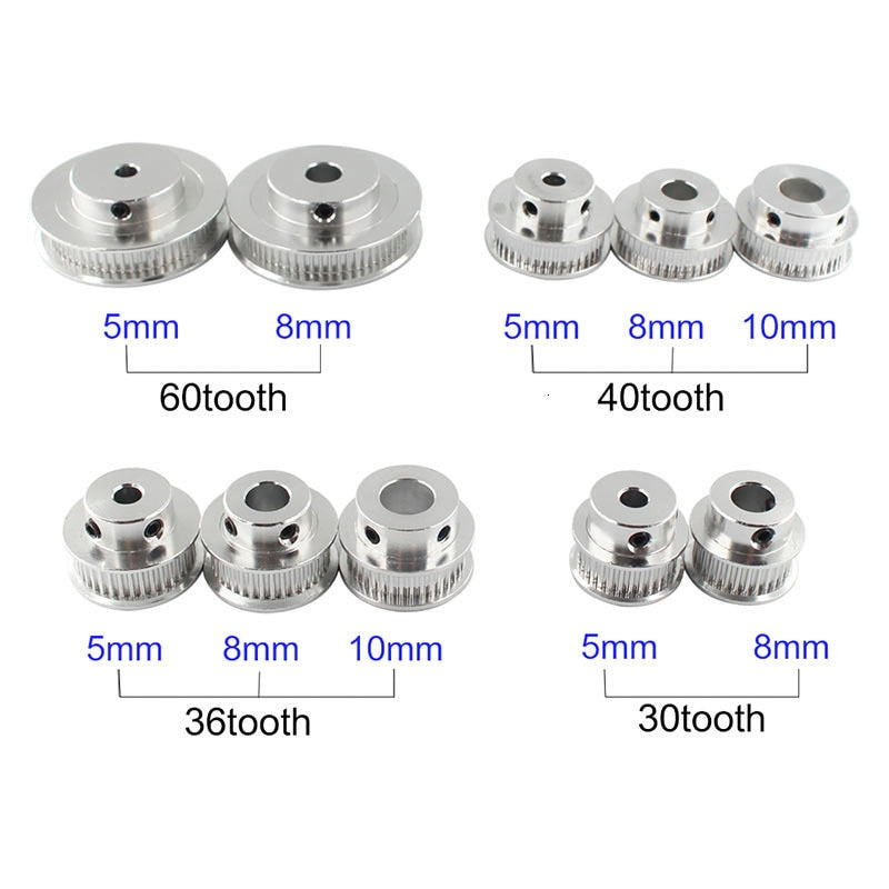 1Pcs GT2 Pulley 30 36 40 60 Tooth 60T 5mm Bore GT2 Timing Pulley for Reprap 3D Printer Parts gt2 pulley 60 teeth