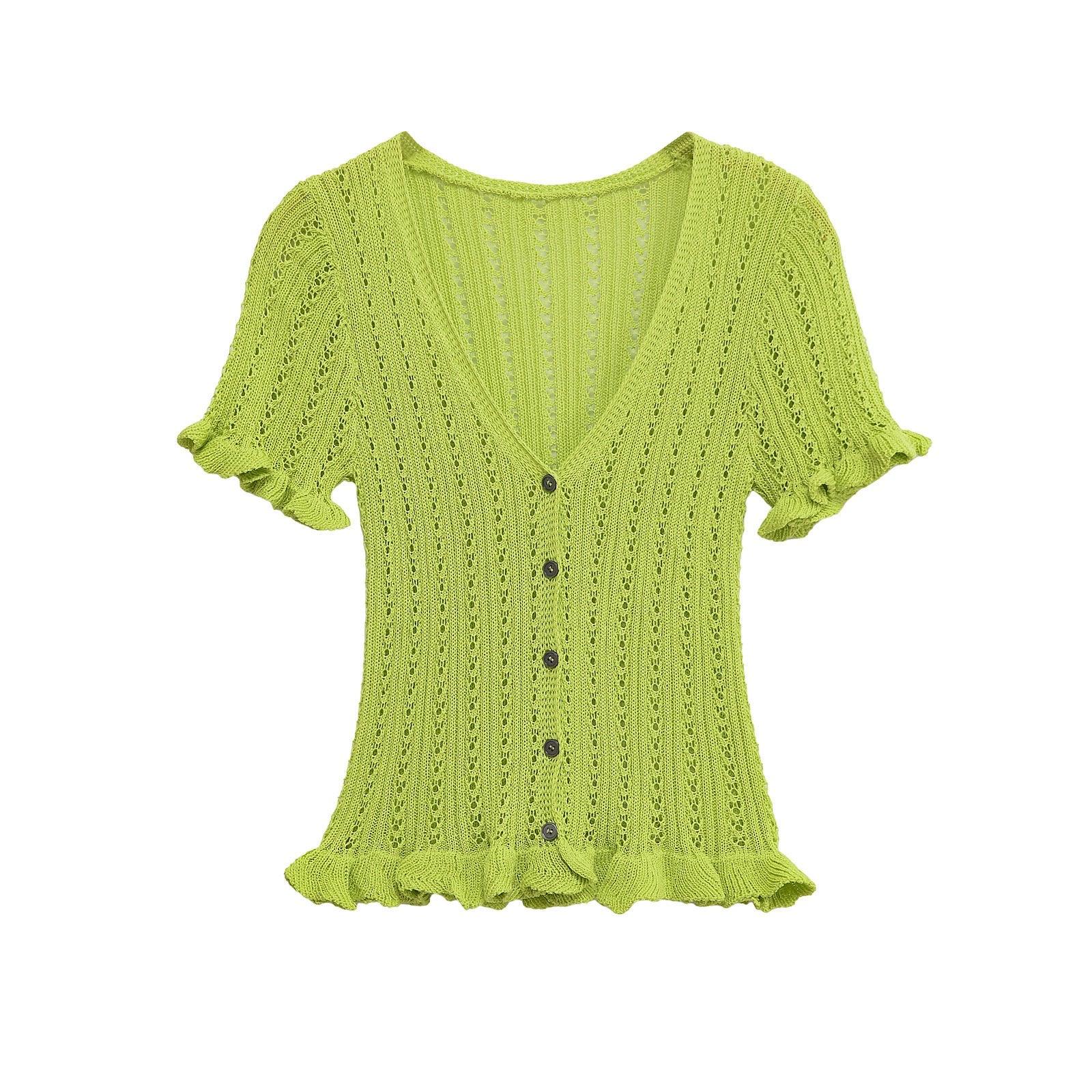 Spring New  Style Round Neck Solid Color Loose Knit Sweater for Women