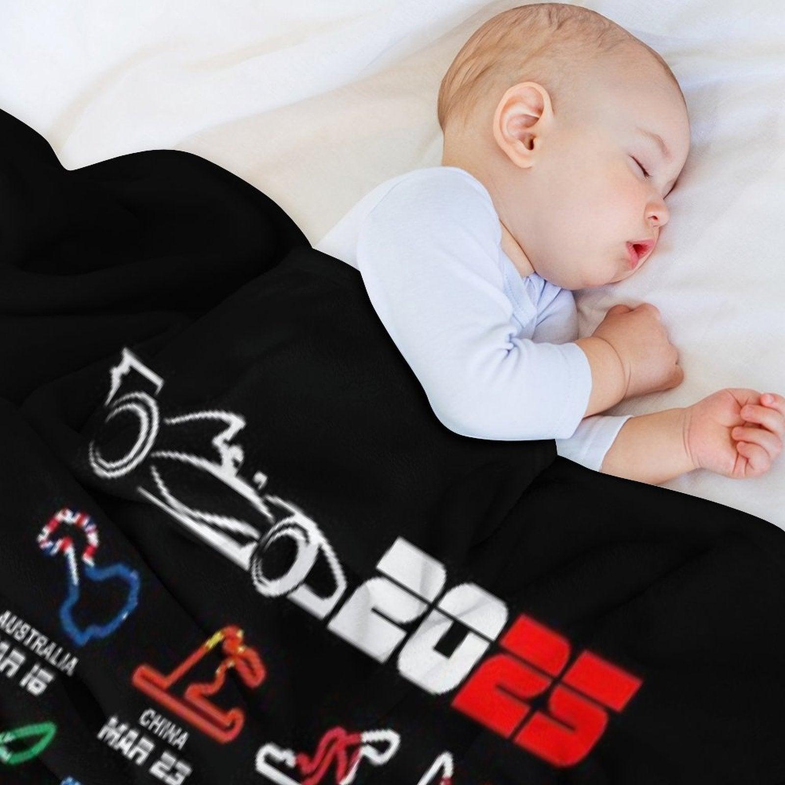 Calendar Formula Race Cars 2025 Circuits Colors Throw Blanket