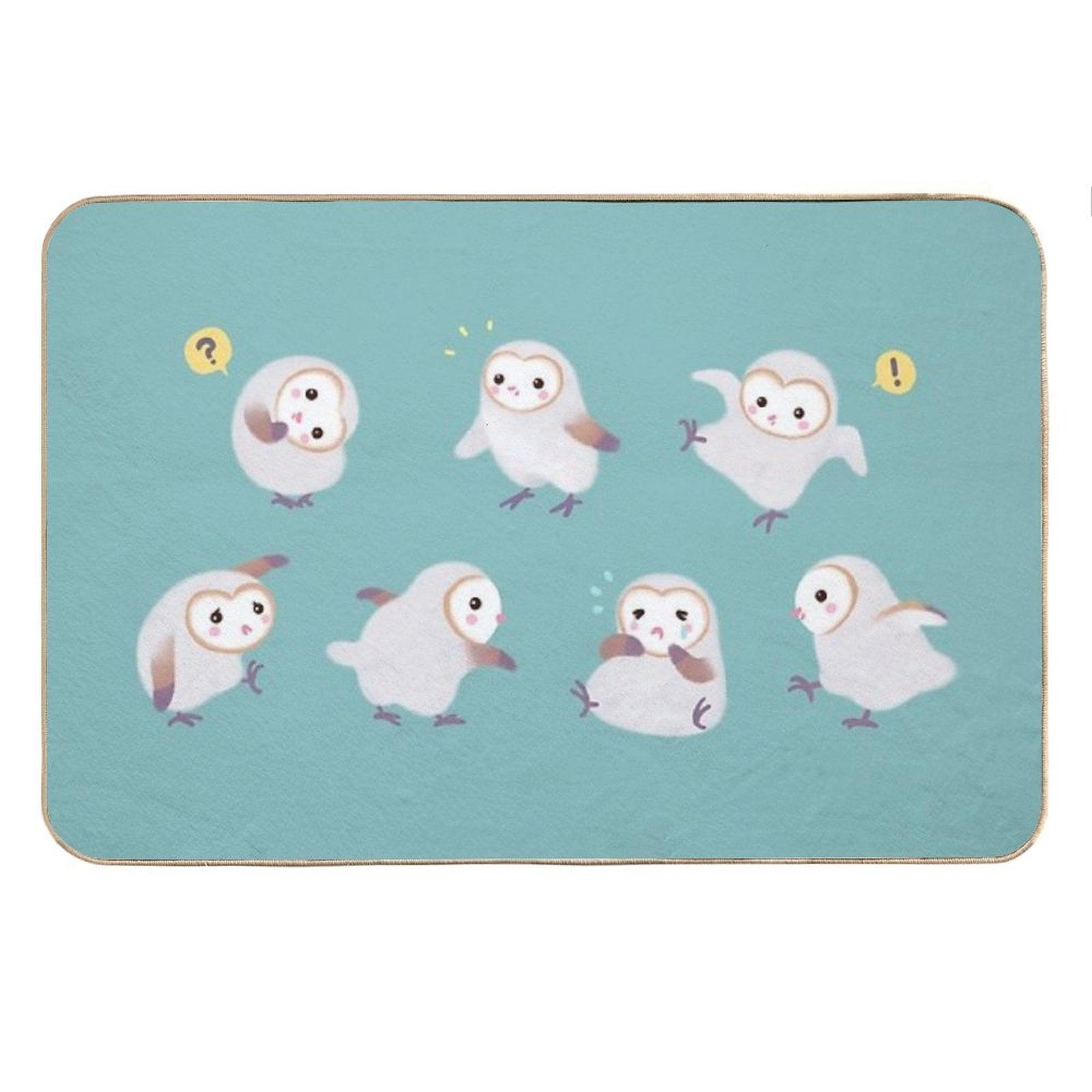 Baby Barn Owls Bath Mat