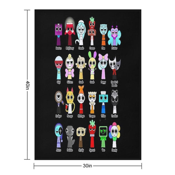 All Sprunki Phase 2 Horror Evil Scary Sprunki Boys Girls Premium Throw Blanket