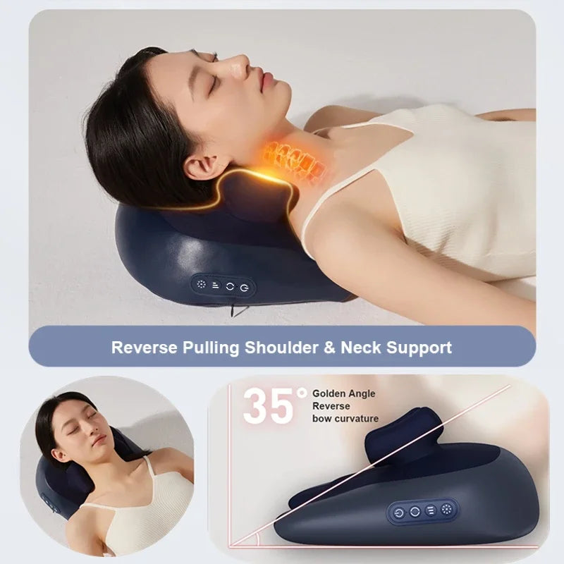 Neck Shoulder Massage Pillow Wireless Electric Car And Home Massager Heating Waist Neck Leg Cervical Shiatsu Kneading Massagers
