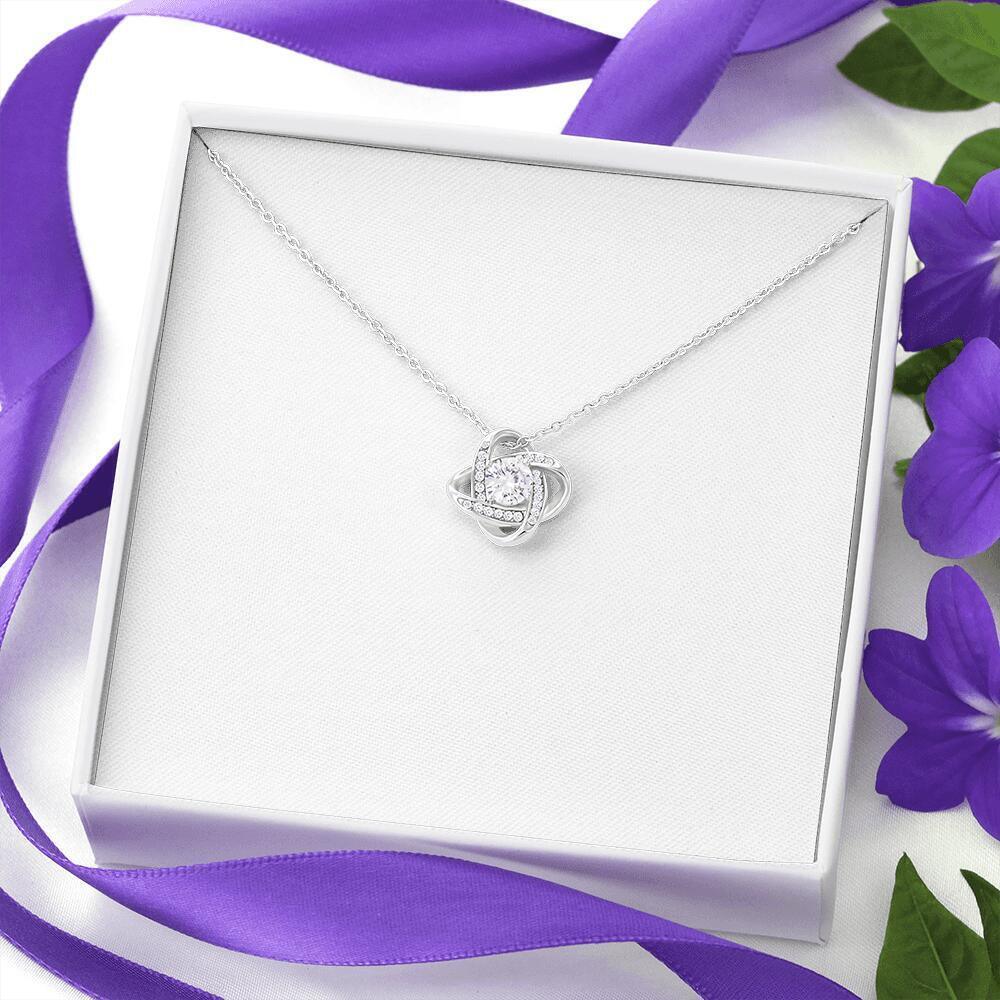 Personalized Message Card Love Knot Necklace Jewelry - Best Gift For Mother's Day - Thank you for standing by my side - IWJMRF
