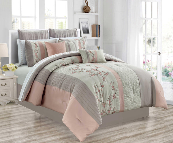 Woven Comforter Bedding Set 7Pcs Queen Celina - Gifts for You 'n Me