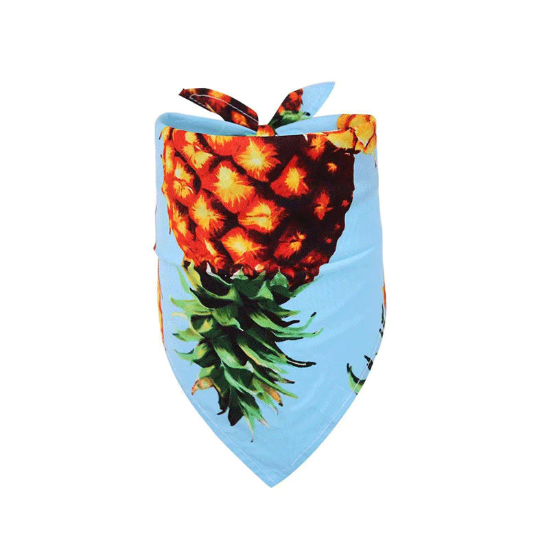 Pet Accessories Summer Pet Drool Towel Fruit Style Pet Scarf Pure Cotton Dog Triangle Scarf