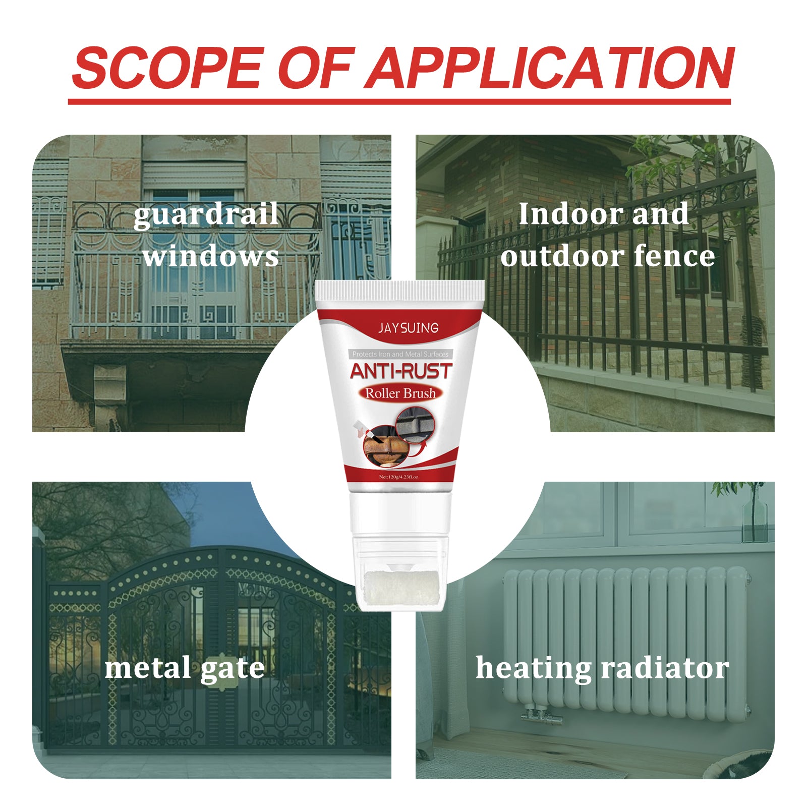 Rust Removal Roller Brush, Radiator Anti-corrosion Conversion Refurbished Anti-rust Metal Coating Primer Brush