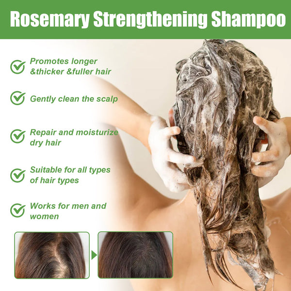 Rosemary Shampoo Deep Cleansing Massage Scalp Moisturizing Soft Dense Hair Shampoo