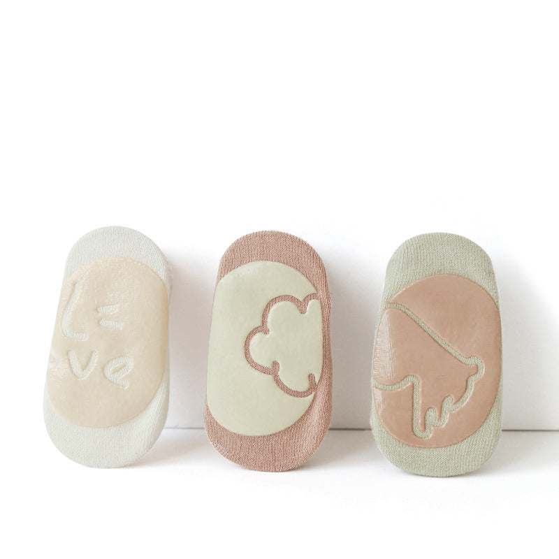 Spring And Summer New Baby Floor Socks Combed Cotton Non-Slip Indoor Cool Children Toddler Socks Cartoon Short Boat Socks