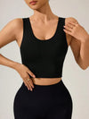 Crisscross Cropped Active Tank - Black / L