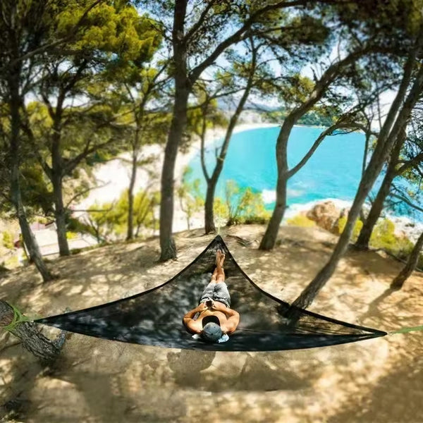 2025 Portable triangular camping hammock with air polymer, multi-scene travel use.