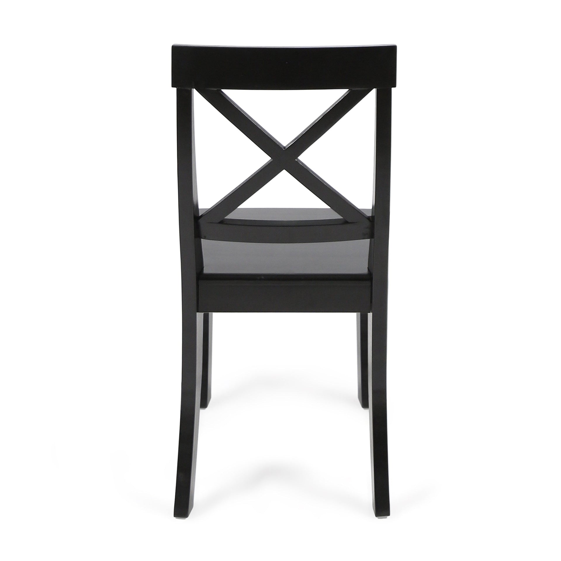 Roshan Farmhouse Acacia Wood Dining Chairs, Black (Set of 2)