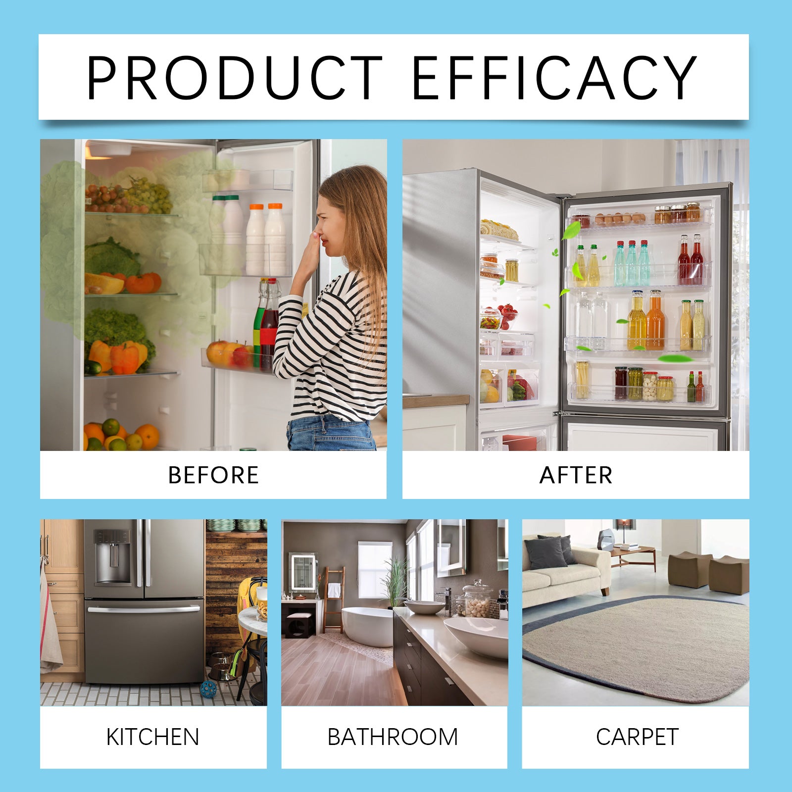 Refrigerator Deodorant Cleaner, Freezer Deodorant Cleaner Refrigerator Quick Deodorant Cleaner Spray