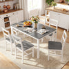 60 Inch Rectangular Dinner Table with Solid Rubber Wood Legs-Gray